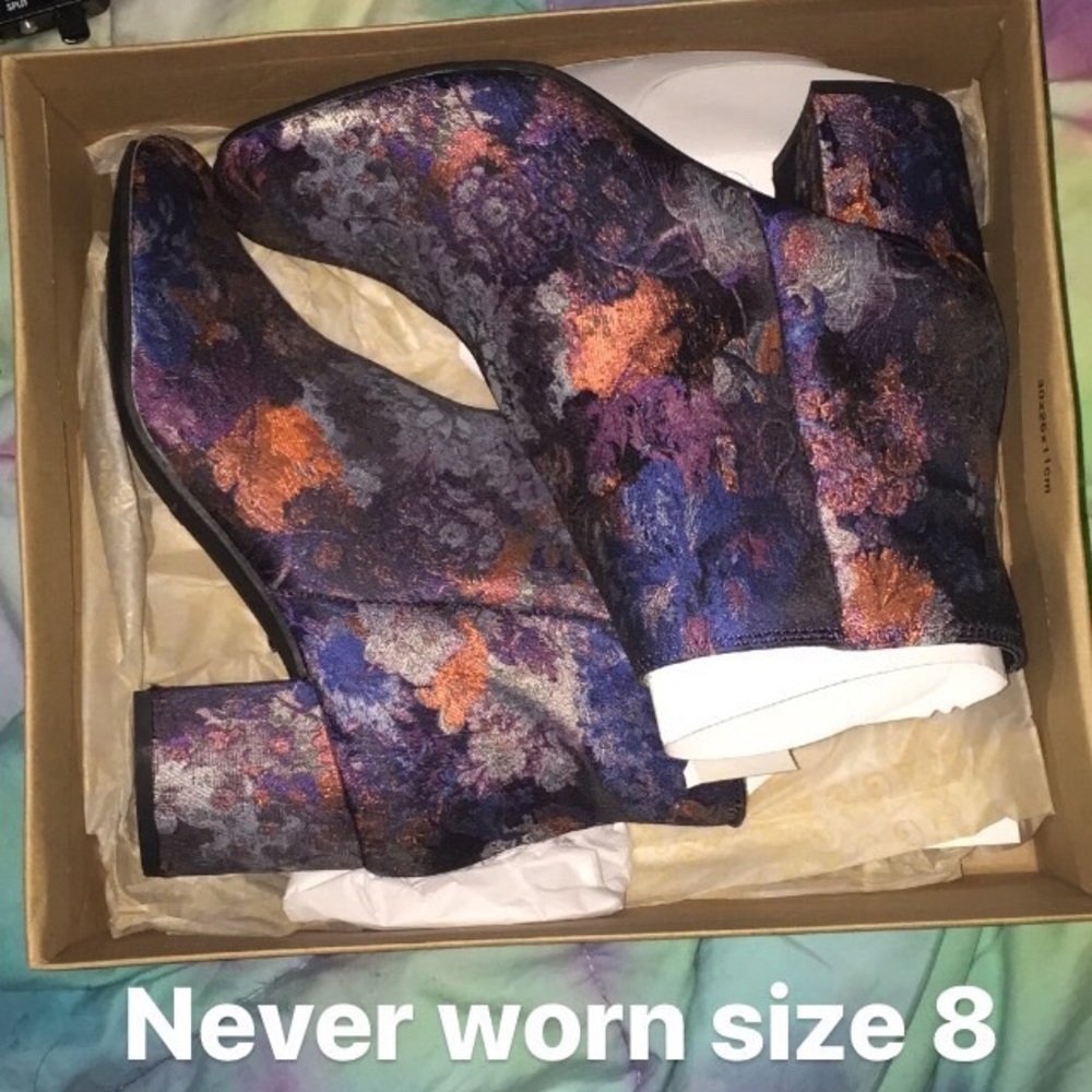 Brand new purple floral booties